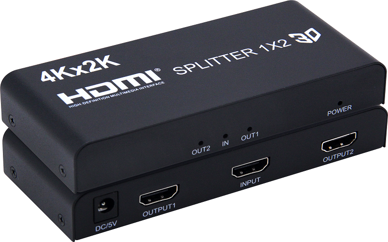 1x2 HDMI Splitter, support 4K@30Hz